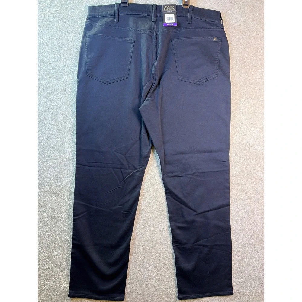 Banana Republic‎ 5 Pocket Pant Mens 40x32 Black Straight Fit Stretch Chino NEW